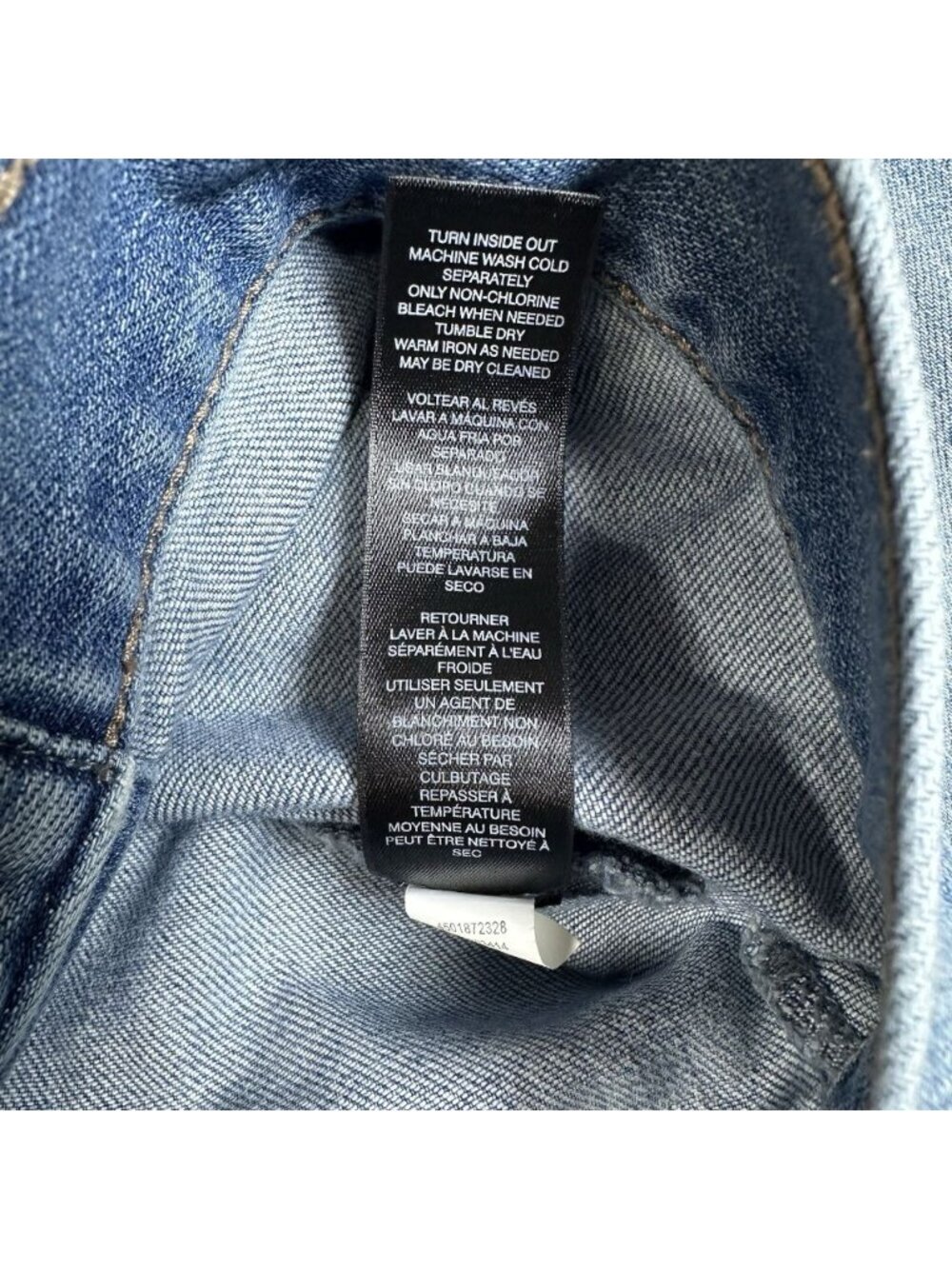 White House Black Market WHBM US Women’s 6 Light Blue Cropped Denim Jean Jacket - Picture 13 of 13